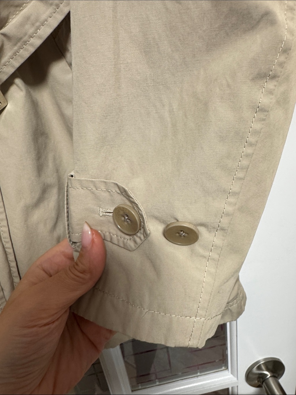 Theory Beige Double-Breasted Belted Trench Coat - Picture 5 of 10
